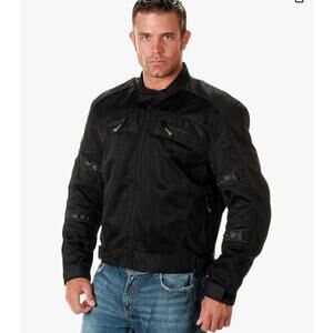 Men's Xelement CF380 Black Armored Mesh Jacket.  Size 2XL